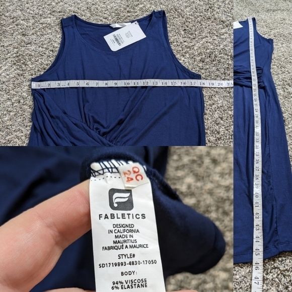 NWT Fabletics blue Retta sleeveless midi dress L - Picture 6 of 8